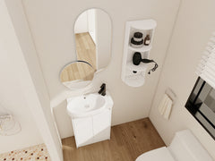 23" Freestanding Bathroom Vanity with Sink and Storage Rack, Soft Close Doors