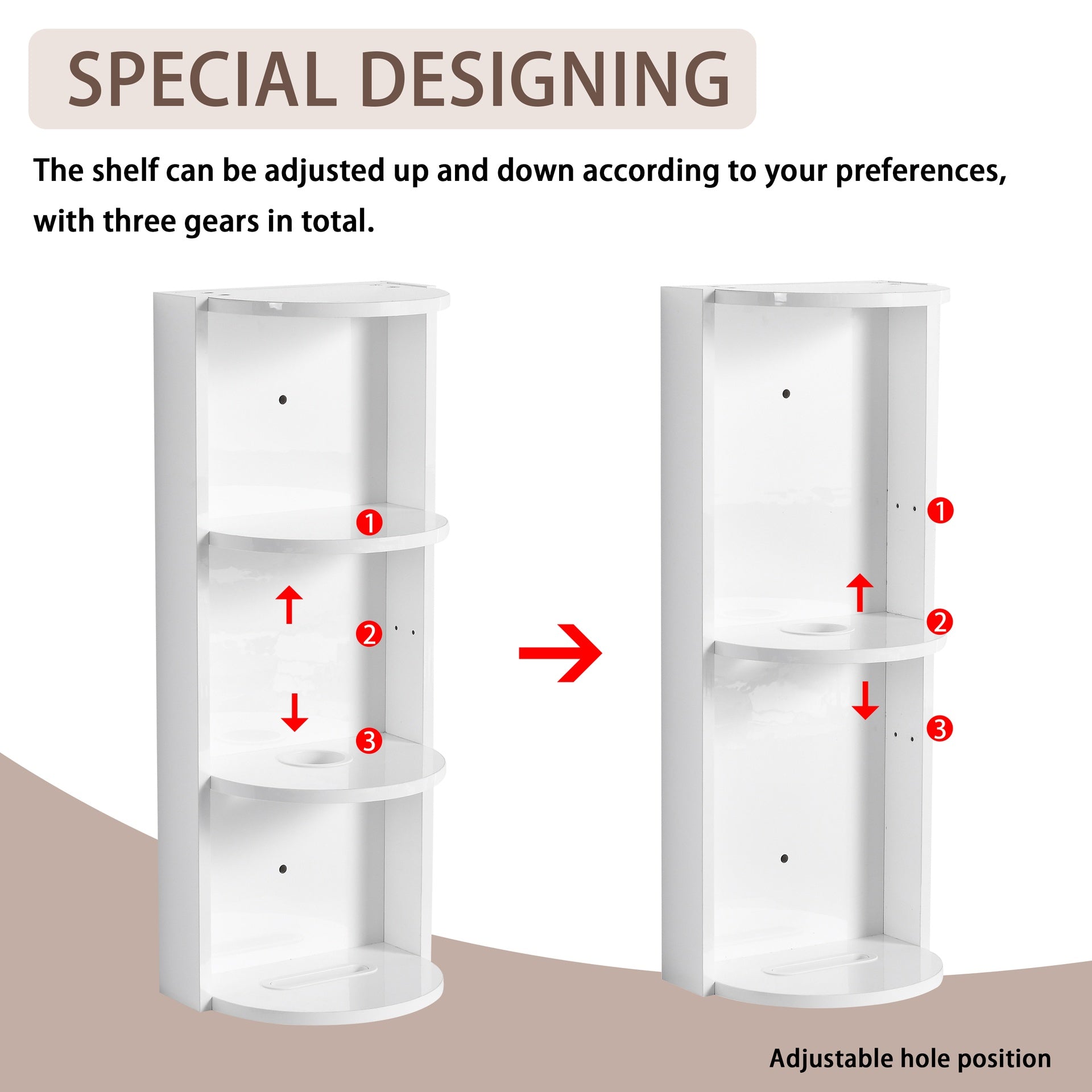 12" Bathroom Wall-Mounted Storage Rack, Float Mounting Design,(KD-Packing)