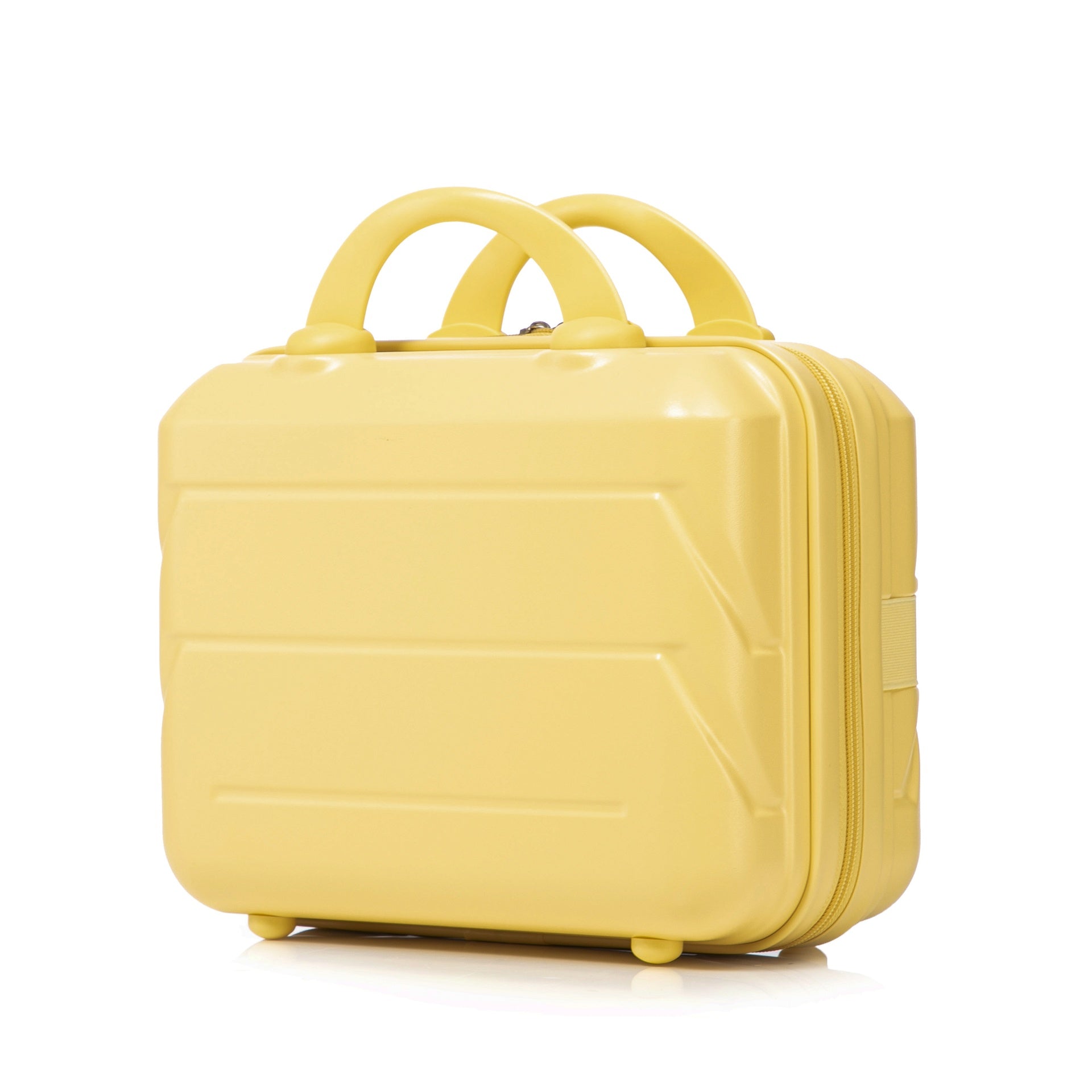 14"/20" 2 pcs/set in ABS Spinner Wheel Luggage, with Combination Lock,14" Cosmetic Case (Yellow)