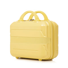 14"/20" 2 pcs/set in ABS Spinner Wheel Luggage, with Combination Lock,14" Cosmetic Case (Yellow)