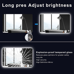 Rectangular Backlit Mirror Bathroom 30"x40"