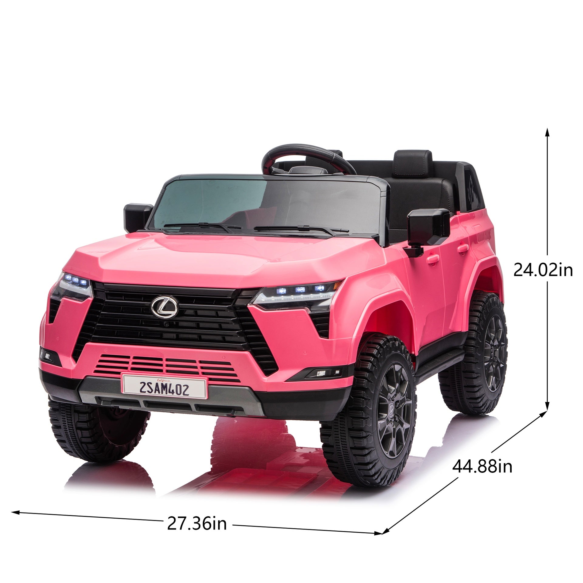 Lexus GX550 24V 2-Seater Kids Ride On Car W/ PC 2.4G, High Chassis and Anti-Slip Grip wheels, Four-wheel Suspension, LED light, Bluetooth&MP3 Music, Speed up to 3.73 MPH for Kids Aged 3-8