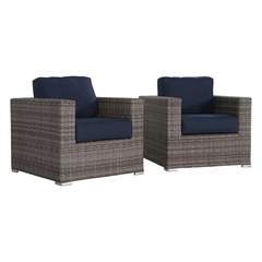 Wicker club chair sunbrella GREY