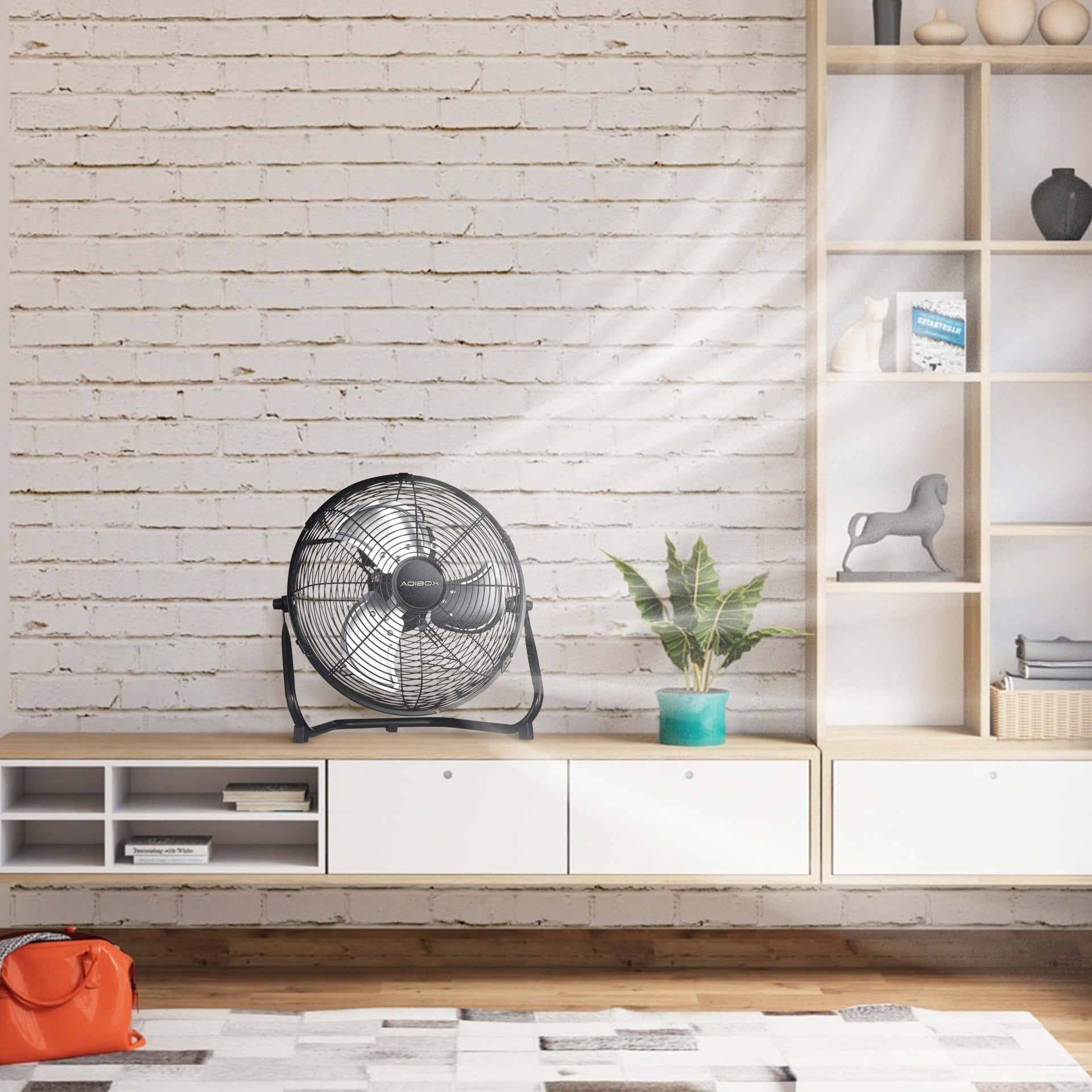 18 in. 3-Speed High-Velocity Industrial Heavy Duty Metal Floor Fan in Black with Tilting Head for Outdoor/Indoor Use
