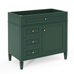 36'' Bathroom Vanity without Top Sink, Modern Bathroom Storage Cabinet with 2 Drawers and a Tip-out Drawer, Solid Wood Frame (NOT INCLUDE BASIN SINK; REPLACE WF315154AAF)