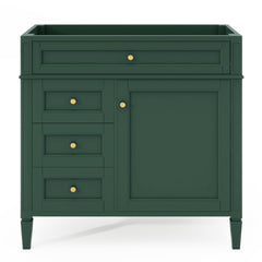36'' Bathroom Vanity without Top Sink, Modern Bathroom Storage Cabinet with 2 Drawers and a Tip-out Drawer, Solid Wood Frame (NOT INCLUDE BASIN SINK; REPLACE WF315154AAF)