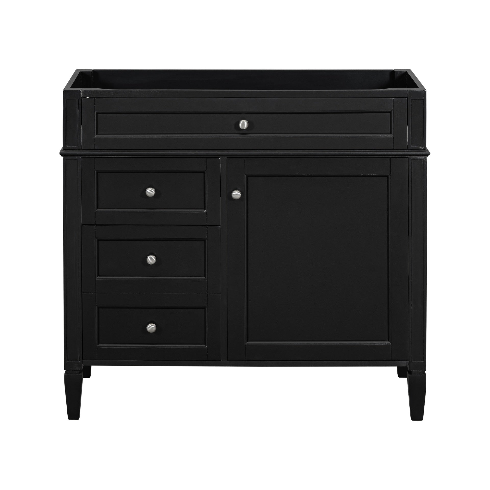 36'' Bathroom Vanity without Top Sink, Modern Bathroom Storage Cabinet with 2 Drawers and a Tip-out Drawer, Solid Wood Frame (NOT INCLUDE BASIN SINK; REPLACE N710P177300B)