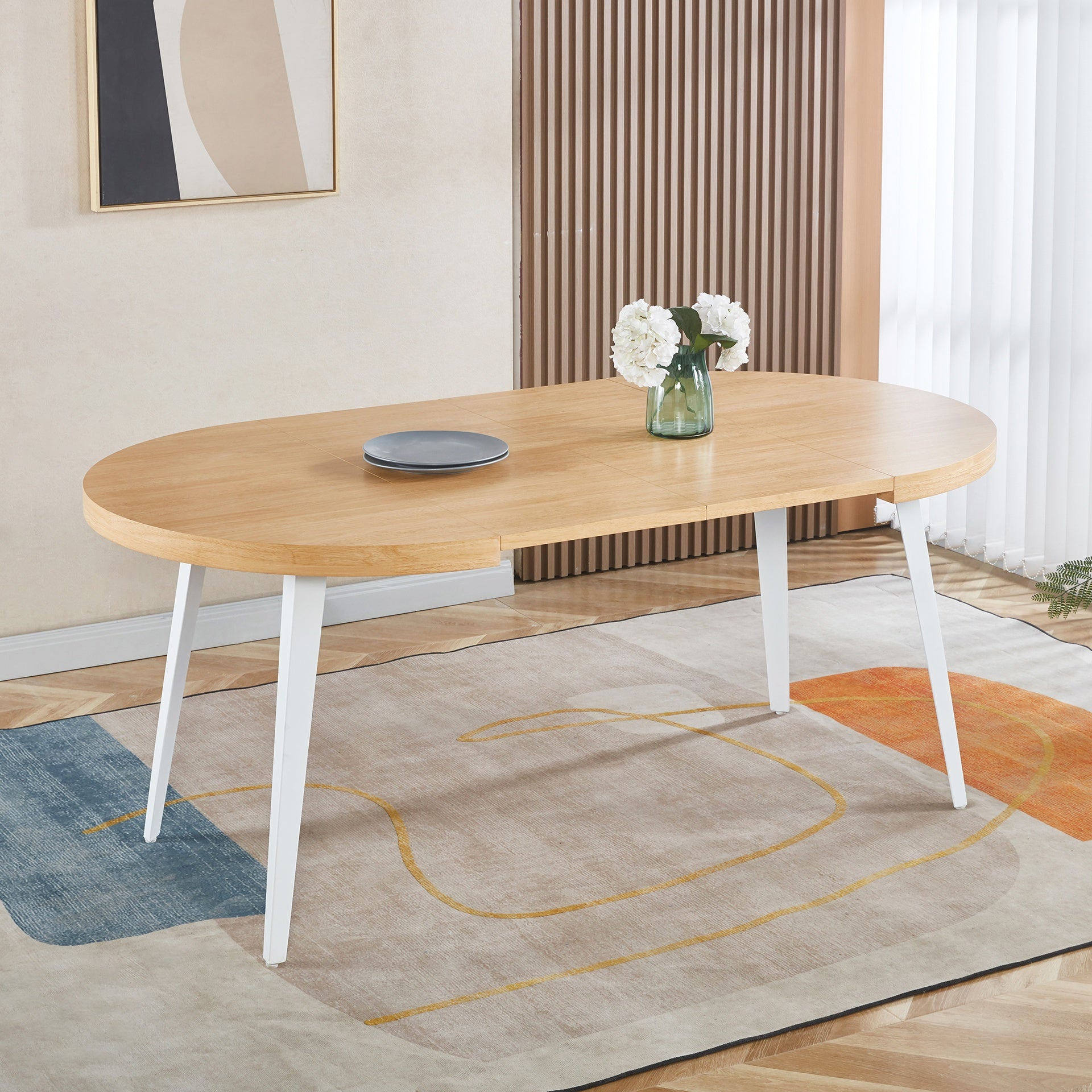 Extendable table,DINING TABLE,OFFICE TABLE,COFFEE TABLE,metal leg,MDF top,100/140/180x100x75cm,OAK COLOR