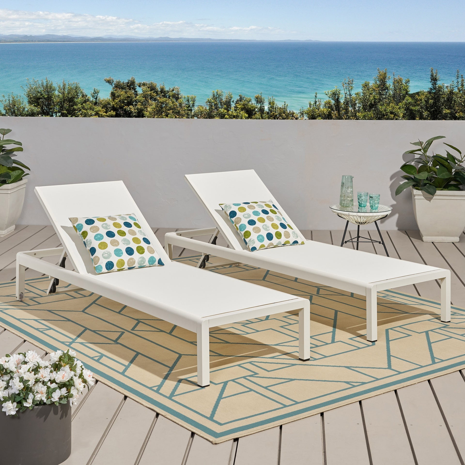 CAPE CORAL KD CHAISE LOUNGE WHI(MP2)( SET OF 2 )