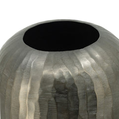 7x7x17" Aluminum Layered Chisel Oval Vase