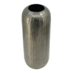 7x7x17" Aluminum Layered Chisel Oval Vase