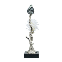 Aluminum Candle Holder with Marble Stand, 8x5x15"