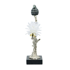 Aluminum Candle Holder with Marble Stand, 8x5x15"