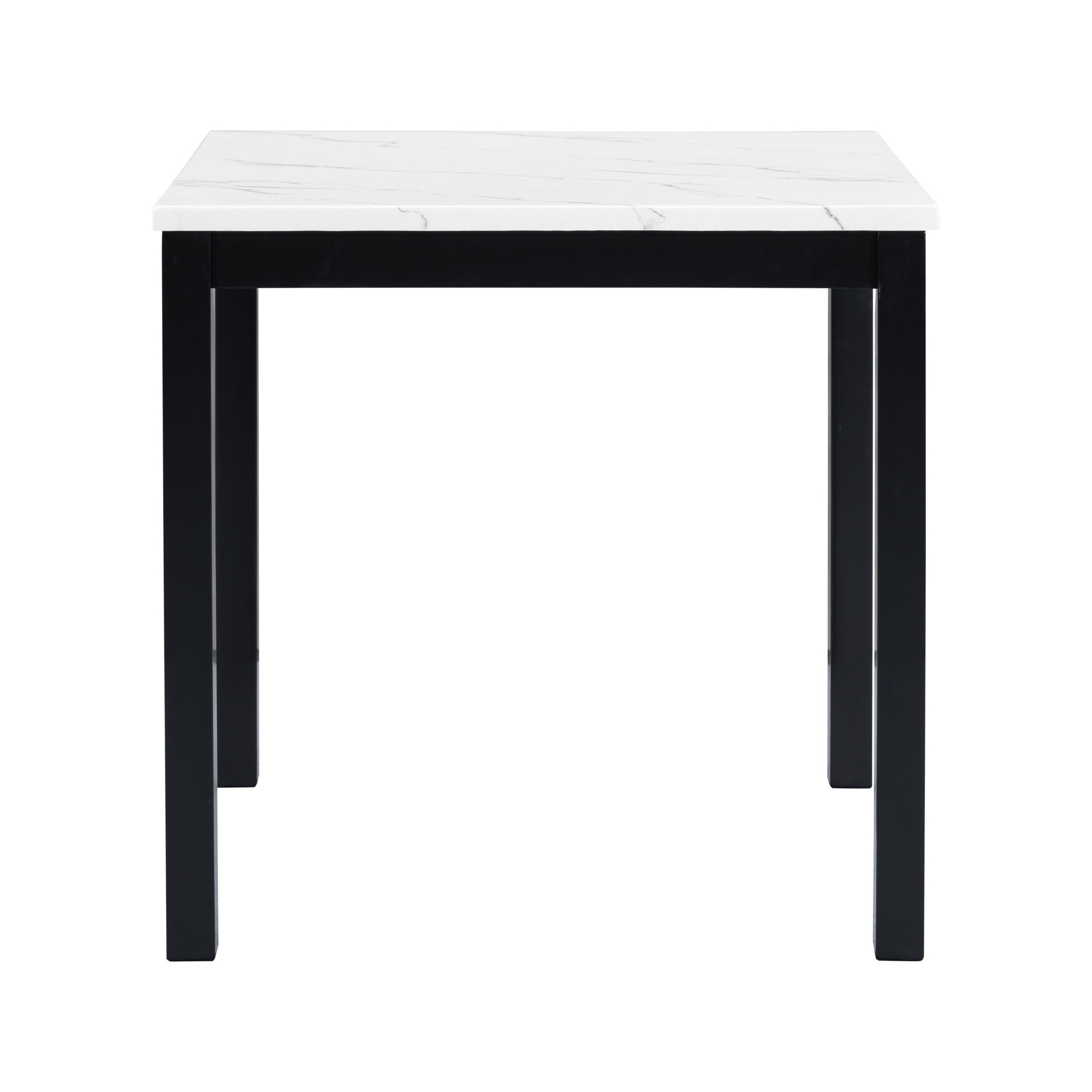 5-piece Counter Height Dining Table Set with One Faux Marble Top Dining Table and Four Velvet-Upholstered Chairs,Blue