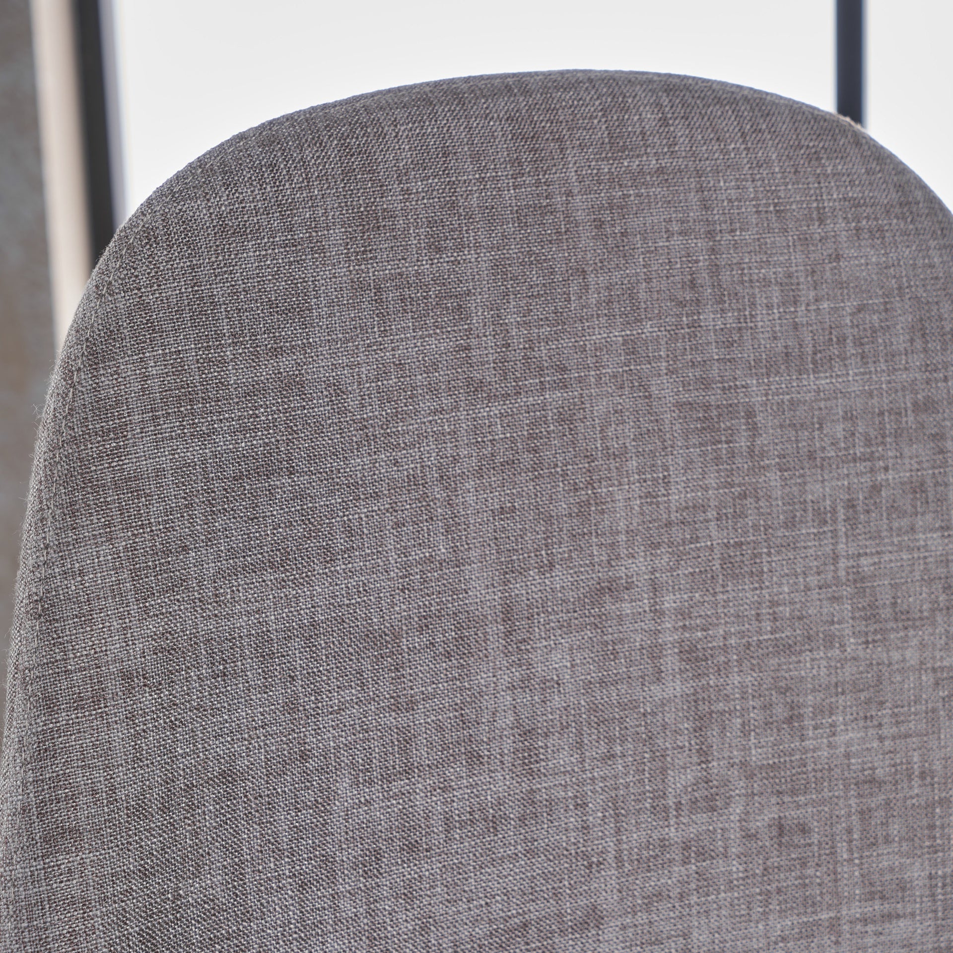 Mid-Century Modern Fabric Upholstered Dining Chairs, Set of 2, Light Gray and Dark Walnut Finish