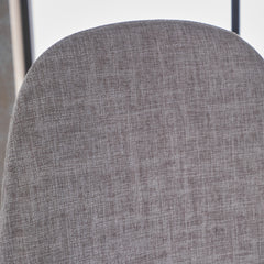 Mid-Century Modern Fabric Upholstered Dining Chairs, Set of 2, Light Gray and Dark Walnut Finish