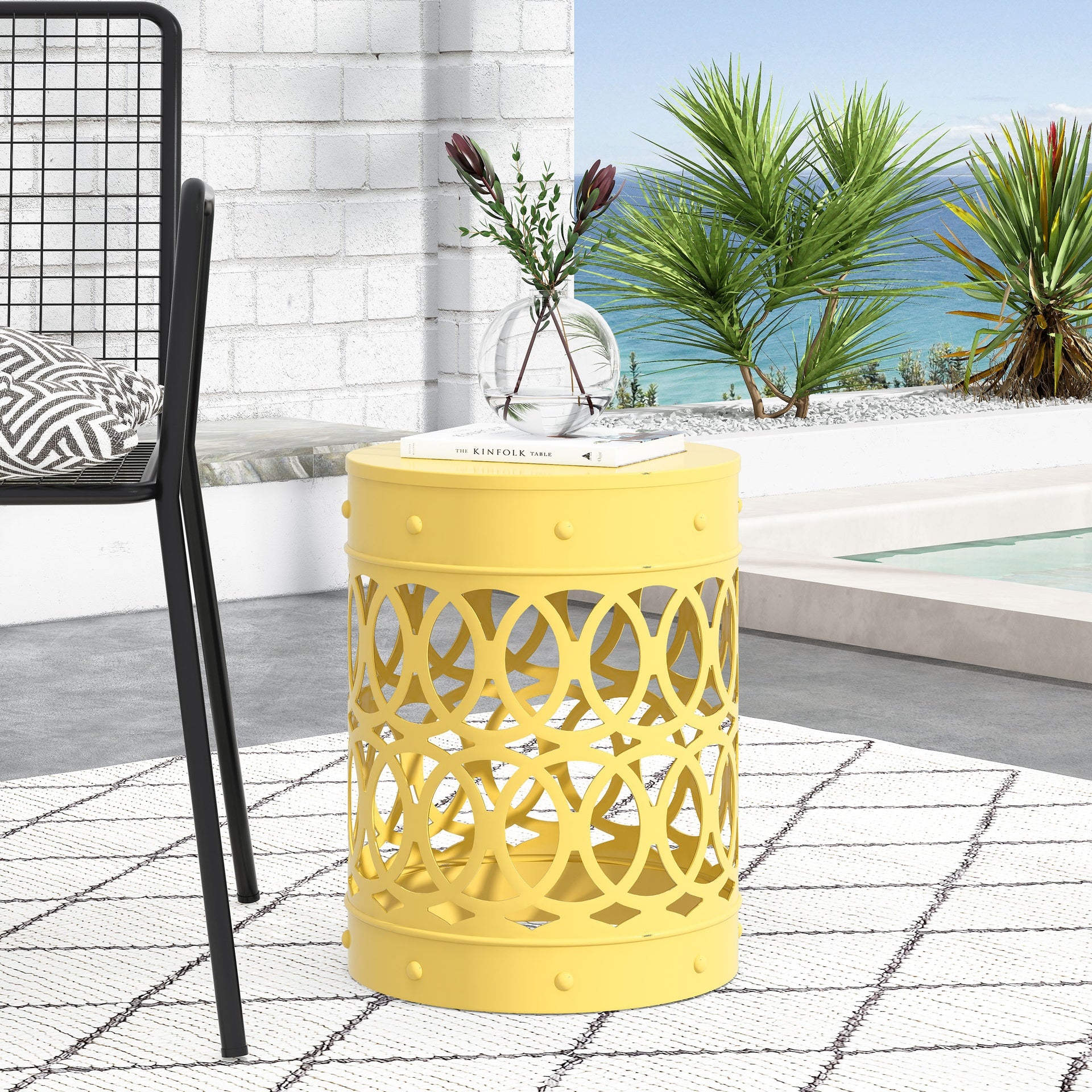 Outdoor Metal end Table -Large