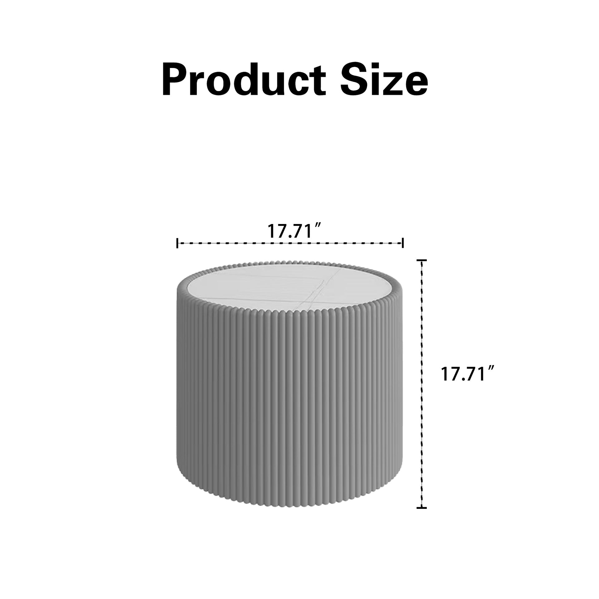 Light Sintered stone Top Cylinder Shape Leather Coffee modern Sofa Table for Living Room furniture (Each tabletop has a unique gold pattern)