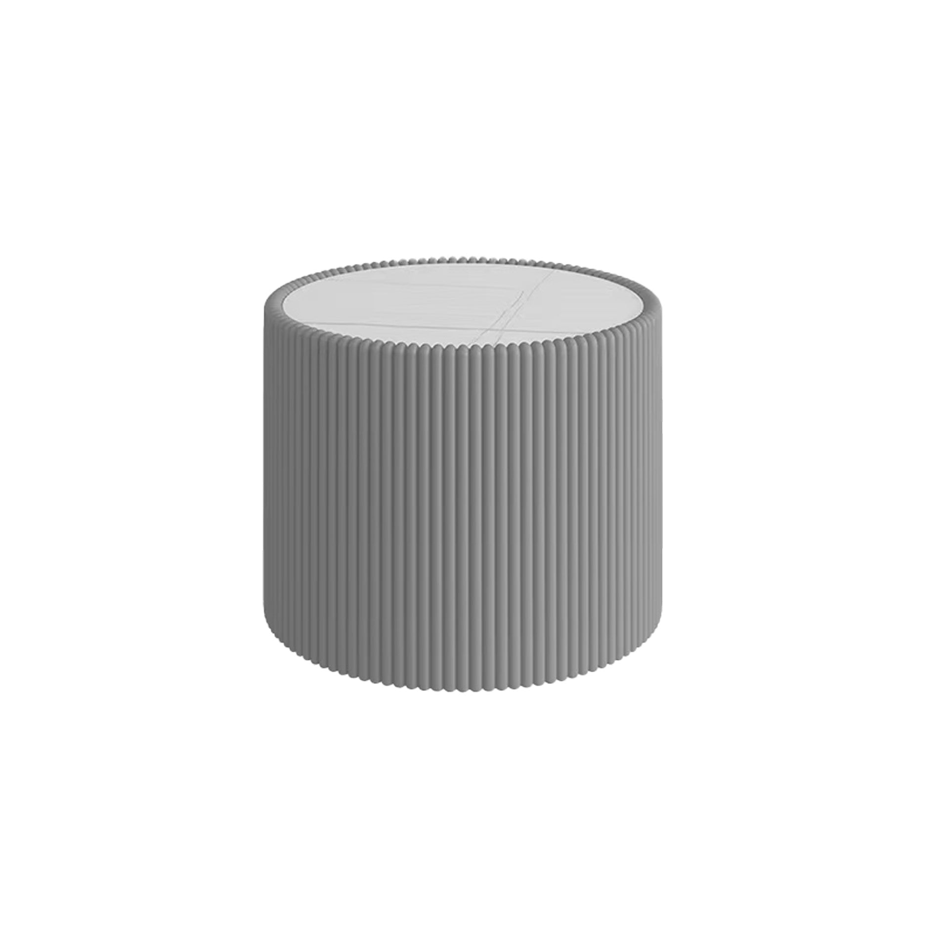 Light Sintered stone Top Cylinder Shape Leather Coffee modern Sofa Table for Living Room furniture (Each tabletop has a unique gold pattern)