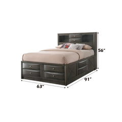Ireland Gray Oak Finish Queen Bed W/Storage