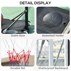 Soozier Portable Basketball Hoop System Stand with 33in Backboard, Height Adjustable 5FT-7FT for Indoor Outdoor Use