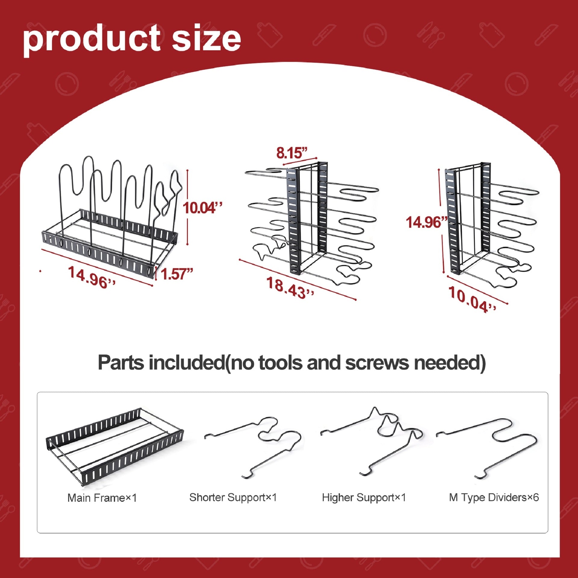 Adjustable pot rack, kitchen rack, and storage rack, kitchen organization and storage