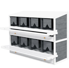 Chicken Nesting Box, 8 Compartment Wood Laying Boxes for Chicken Coop