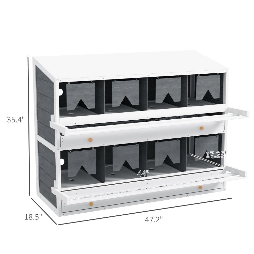 Chicken Nesting Box, 8 Compartment Wood Laying Boxes for Chicken Coop