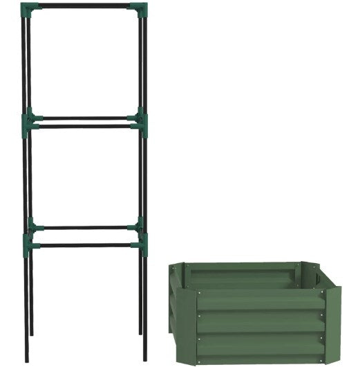 Garden Bed,Galvanized Planter Box,Raised Garden Bed with Cage for Climbing Vines
