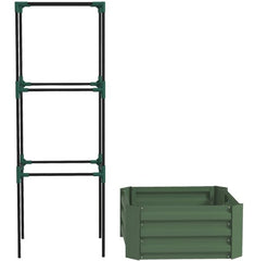 Garden Bed,Galvanized Planter Box,Raised Garden Bed with Cage for Climbing Vines