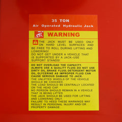 35 Ton Hydraulic Floor Jack Air-Operated Axle Bottle Jack with (4) Extension Saddle Set Built-in Wheels, Red