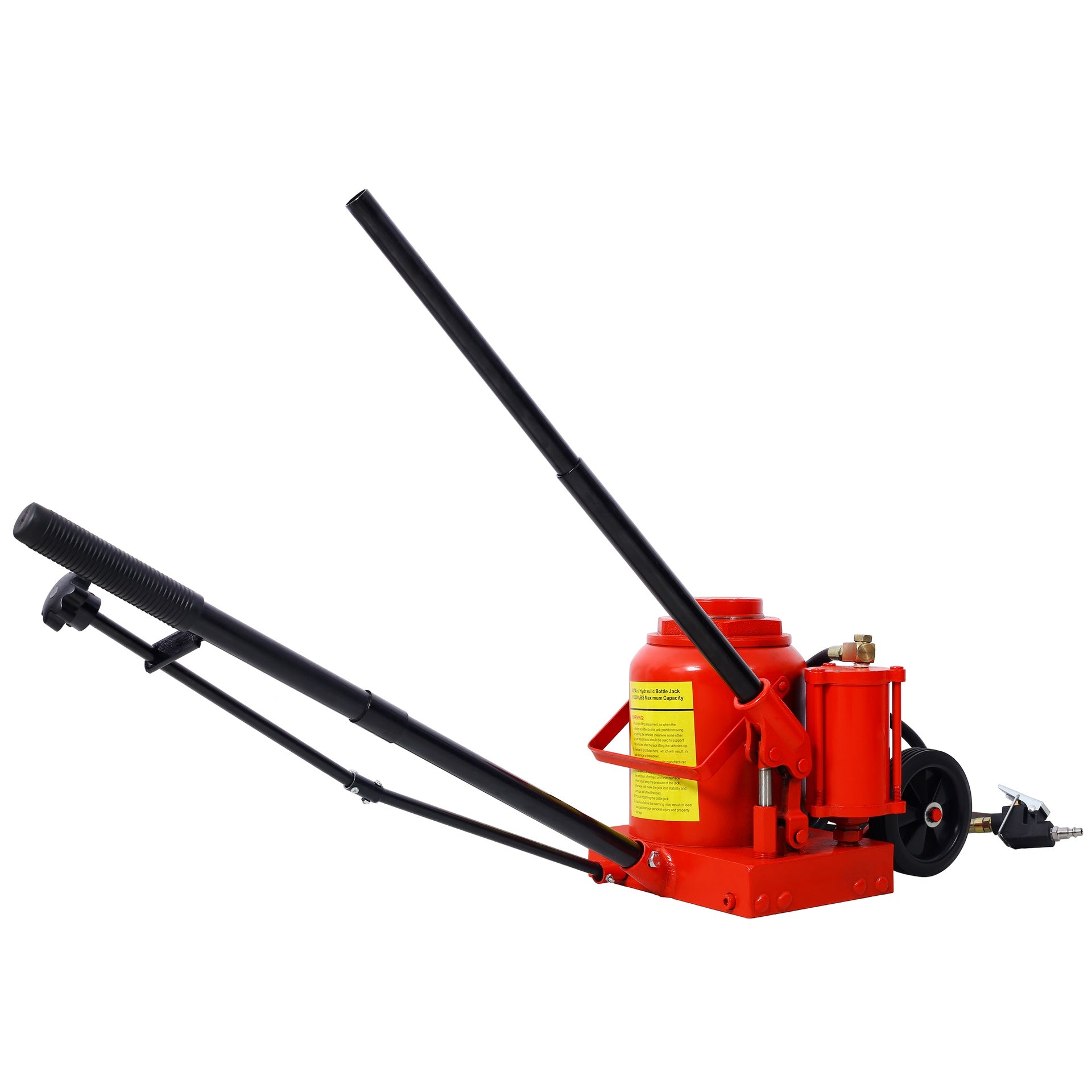 50 Ton 100,000LBS Air Hydraulic Bottle Jack, with Pneumatic & Manual Hand Pump, Rugged Steel Construction Hydraulic Bottle Jack, for Auto Truck RV Repair Lift Tools
