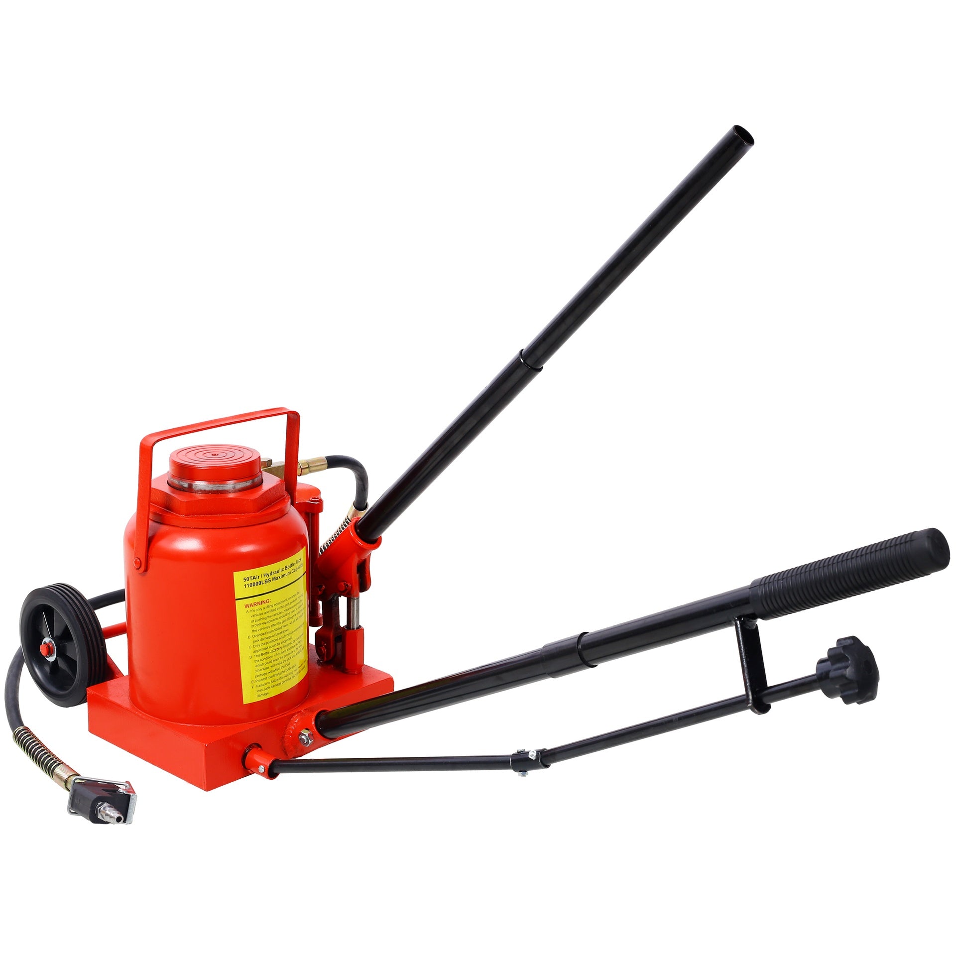 50 Ton 100,000LBS Air Hydraulic Bottle Jack, with Pneumatic & Manual Hand Pump, Rugged Steel Construction Hydraulic Bottle Jack, for Auto Truck RV Repair Lift Tools