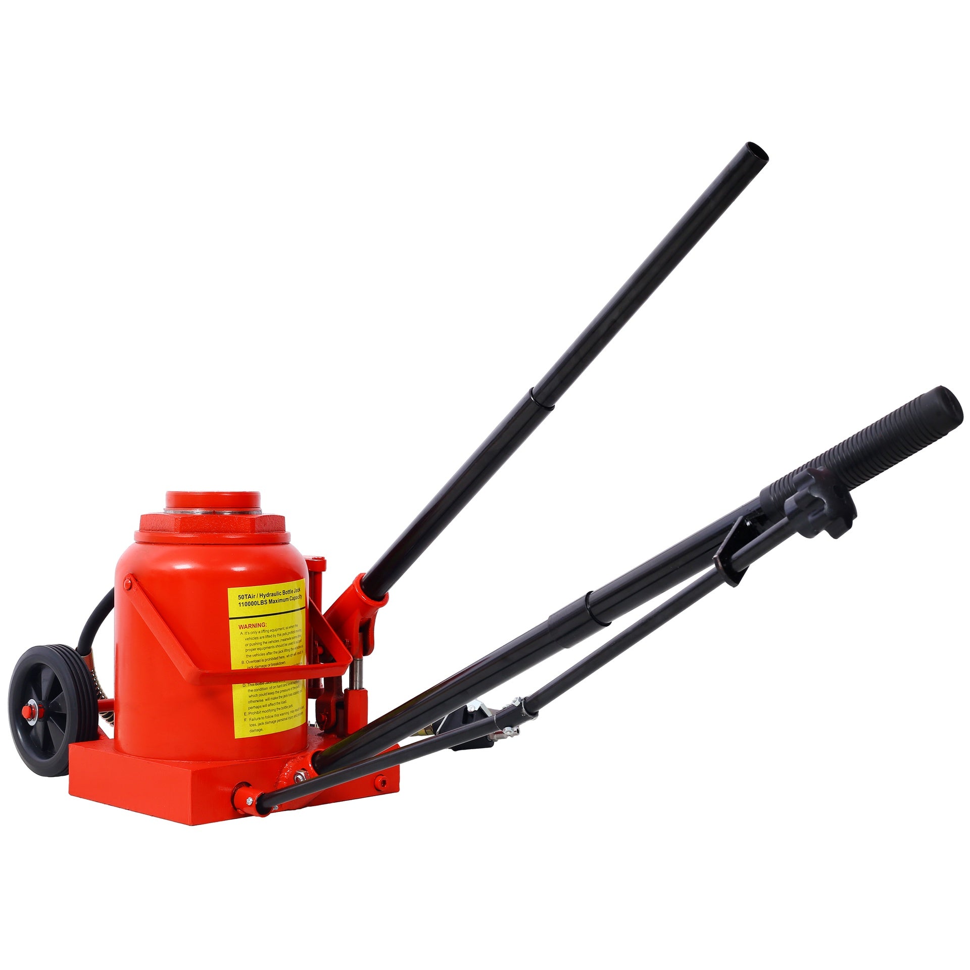 50 Ton 100,000LBS Air Hydraulic Bottle Jack, with Pneumatic & Manual Hand Pump, Rugged Steel Construction Hydraulic Bottle Jack, for Auto Truck RV Repair Lift Tools