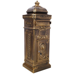 Mailboxs Mailboxes Residential The Court Large-Capacity Letter Box, Garden Floor Safety Mailbox, Outdoor Rainproof Postbox Statue ,color copper
