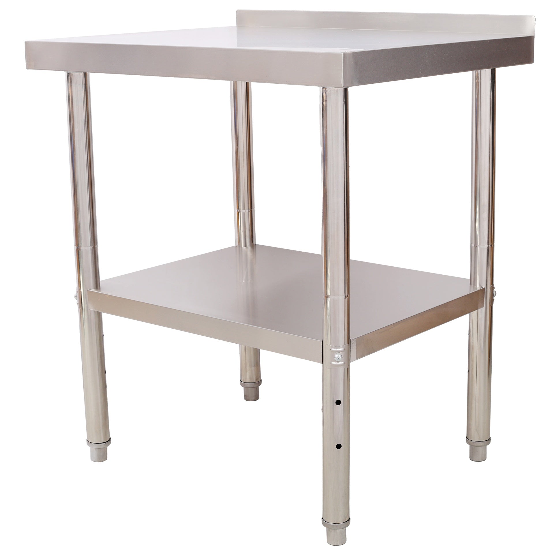 Stainless Steel Prep Table, 30 x 24x 35-1/2 Inch, 440lbs Load Capacity Heavy Duty Metal Worktable with Backsplash Adjustable Undershelf, Commercial Workstation for Kitchen Restaurant
