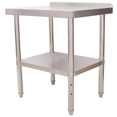 Stainless Steel Prep Table, 30 x 24x 35-1/2 Inch, 440lbs Load Capacity Heavy Duty Metal Worktable with Backsplash Adjustable Undershelf, Commercial Workstation for Kitchen Restaurant