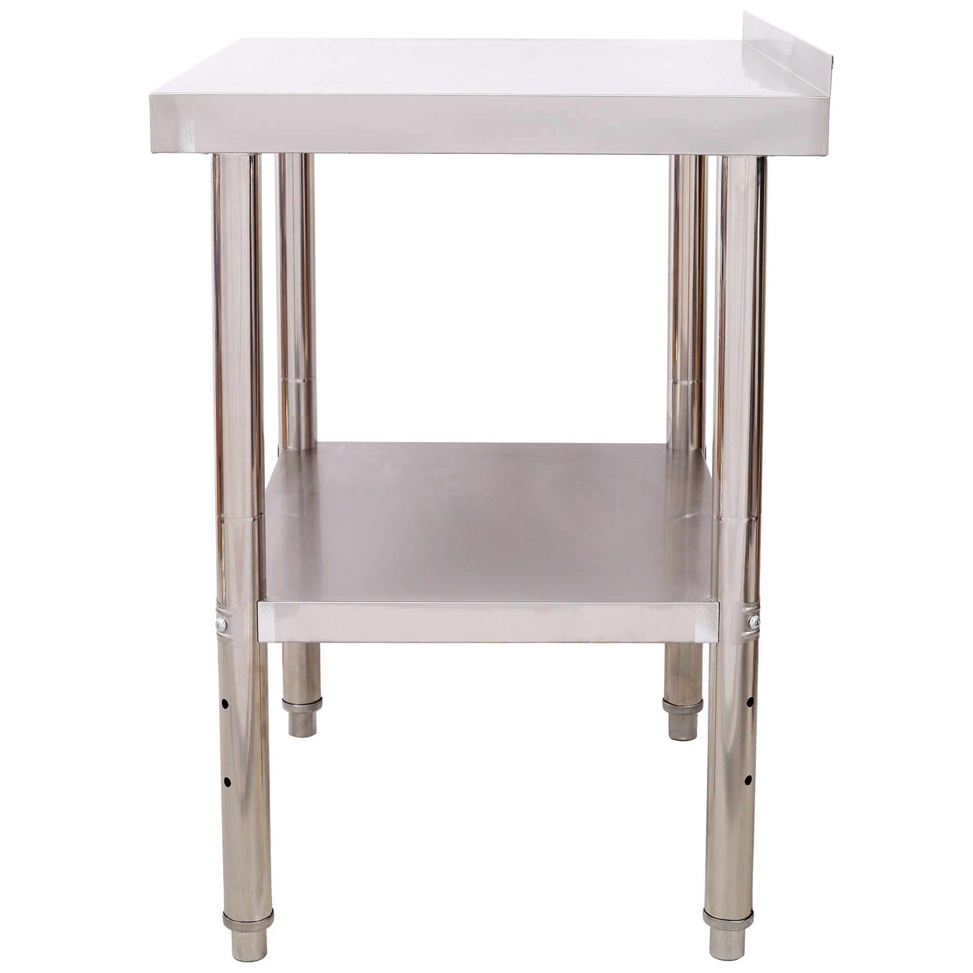 Stainless Steel Prep Table, 30 x 24x 35-1/2 Inch, 440lbs Load Capacity Heavy Duty Metal Worktable with Backsplash Adjustable Undershelf, Commercial Workstation for Kitchen Restaurant