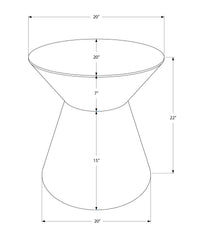 Accent Table, Drum, Side, End, Nightstand, Lamp, Living Room, Bedroom, Grey Metal, Contemporary, Modern