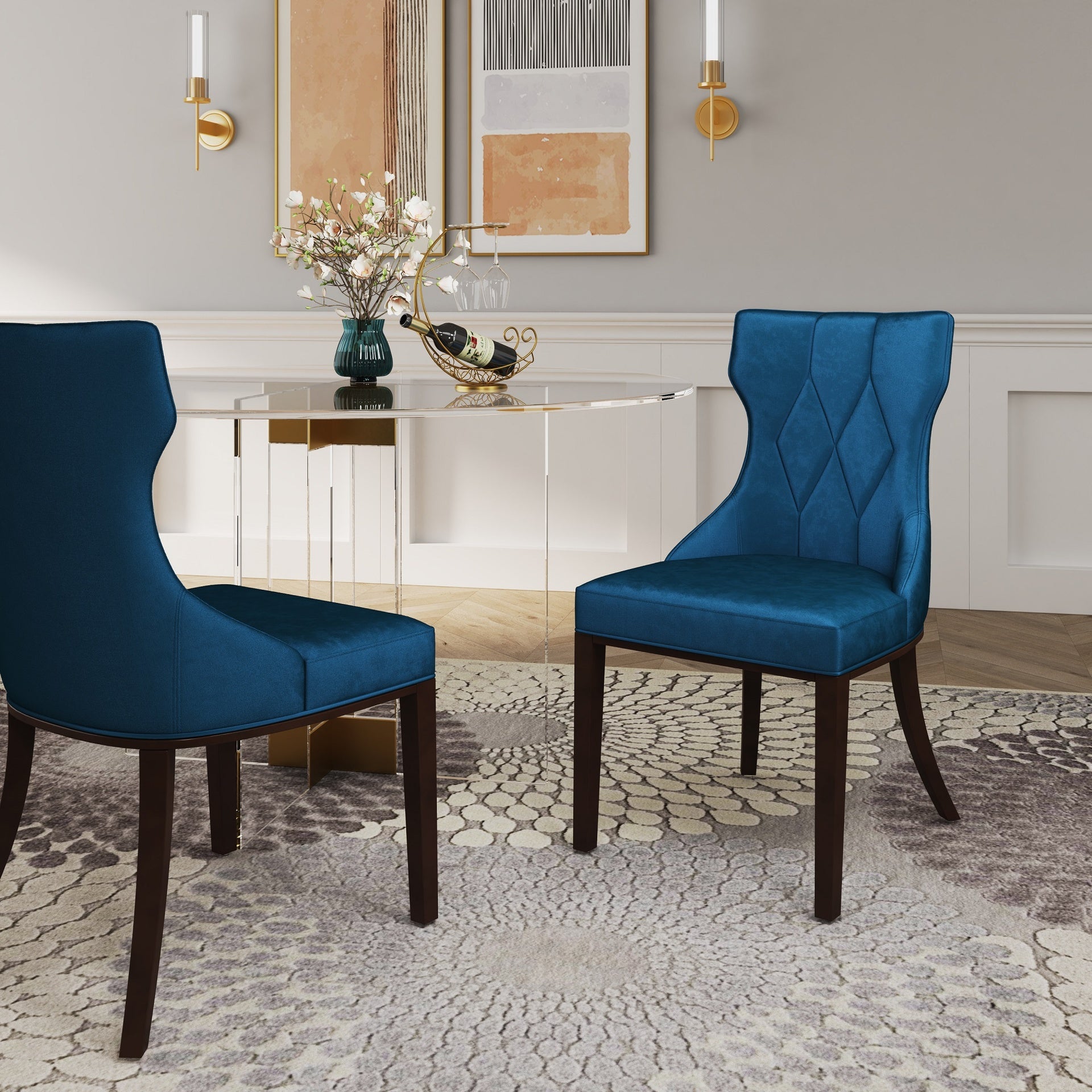 Dining Chair - Set of 2 in Cobalt Blue