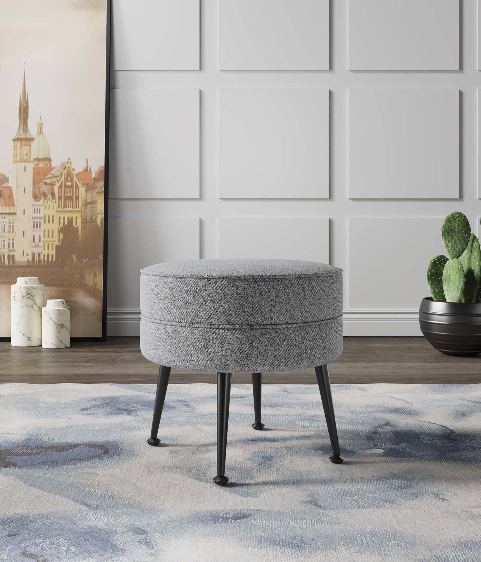 Accent Ottoman in Gray