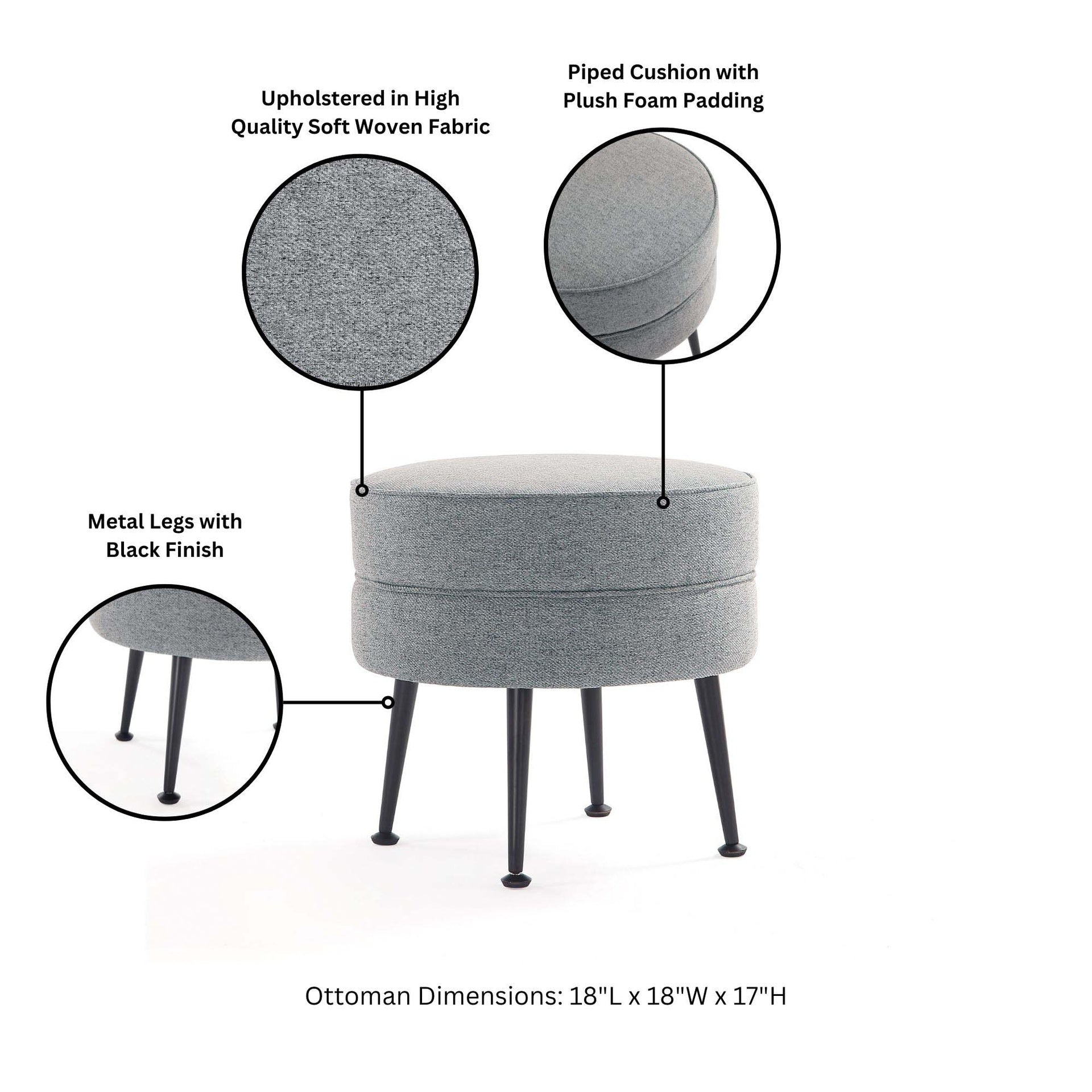 Accent Ottoman in Gray