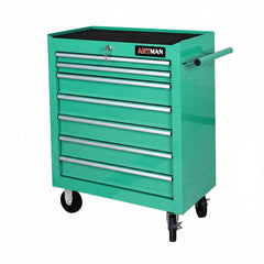 7 DRAWERS MULTIFUNCTIONAL TOOL CART WITH WHEELS-GREEN