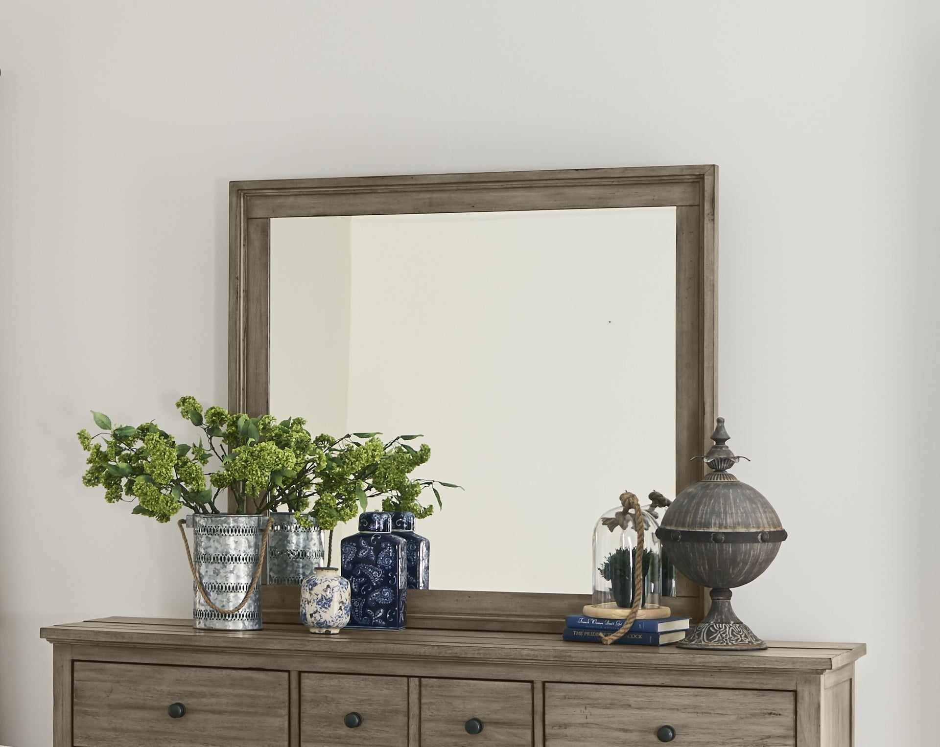 Mirror, No Assembly Required, Orchard Grey Finish