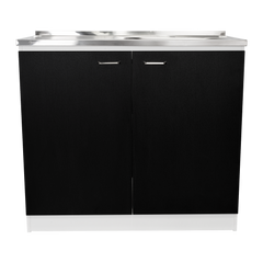 Napoles Utility Sink With Cabinet, Double Door, One Shelf -White / Black