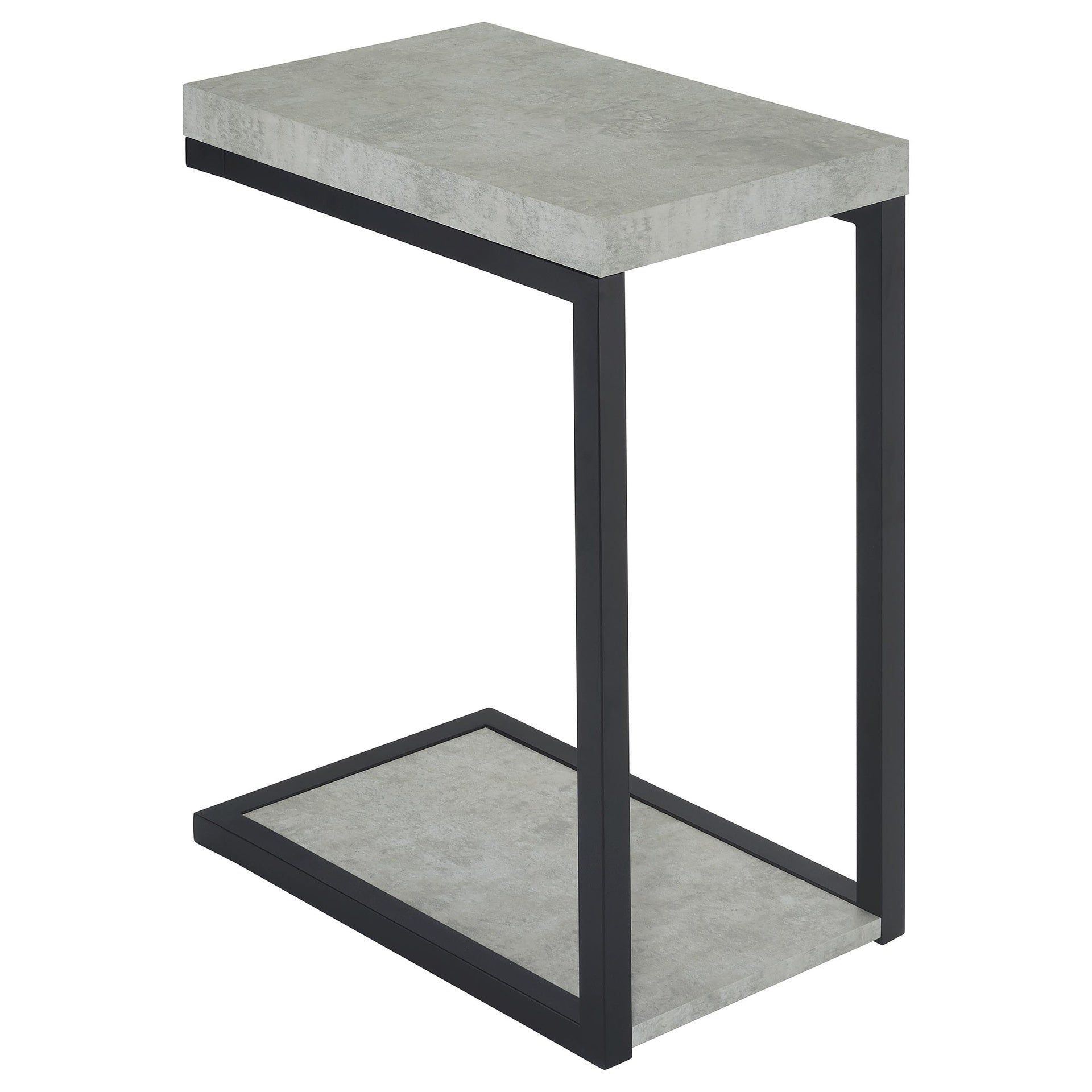 Cement and Black Snack Table