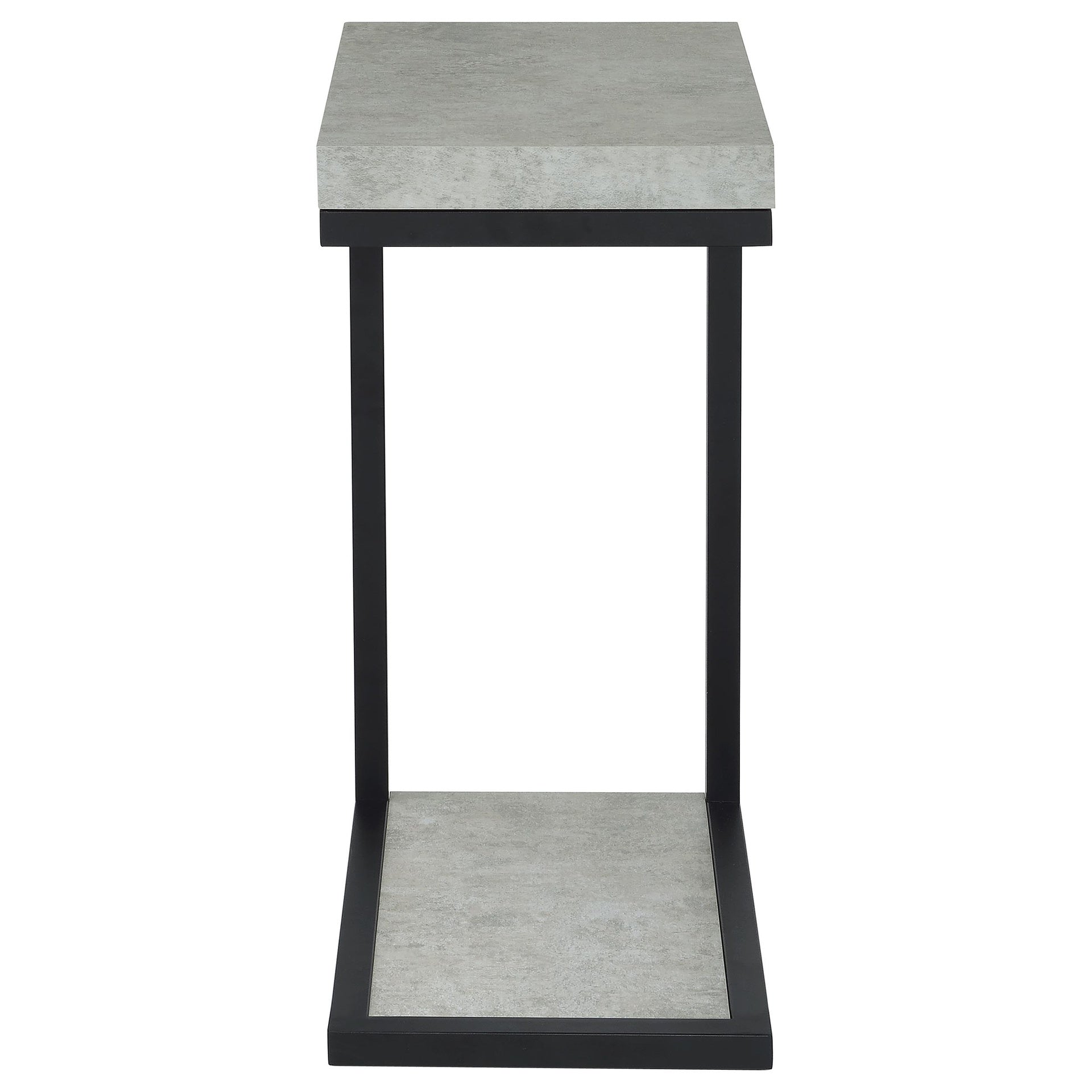 Cement and Black Snack Table