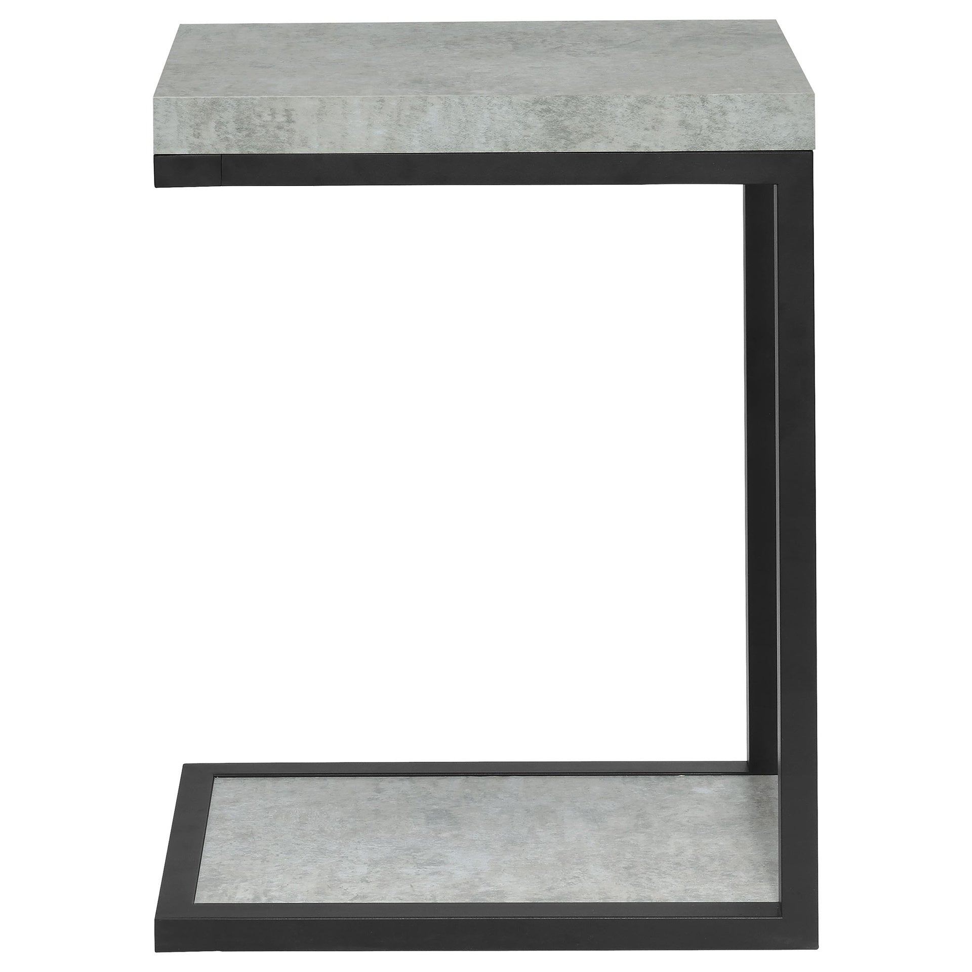 Cement and Black Snack Table
