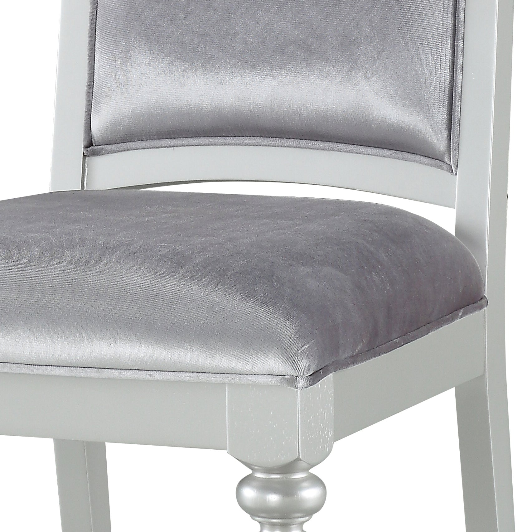 Grey and Platinum Upholstered Side Chairs (Set of 2)