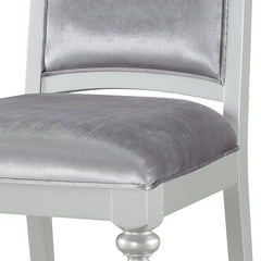 Grey and Platinum Upholstered Side Chairs (Set of 2)